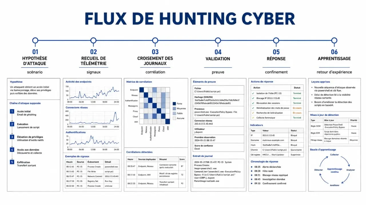 Hunting ciberseguridad: esquema del proceso proactivo de detección de amenazas