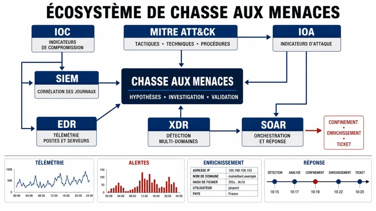 Hunting ciberseguridad: relación entre SIEM, EDR, XDR, SOAR y MITRE ATT&CK